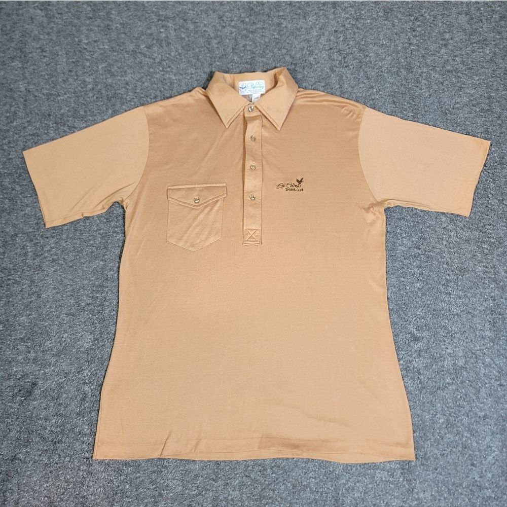 Vtg Pickering Golf Polo L Brown USA Lisle Cotton Los Colinas Sports Club New